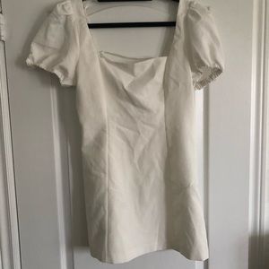 Zara White Linen Blend Mini Dress